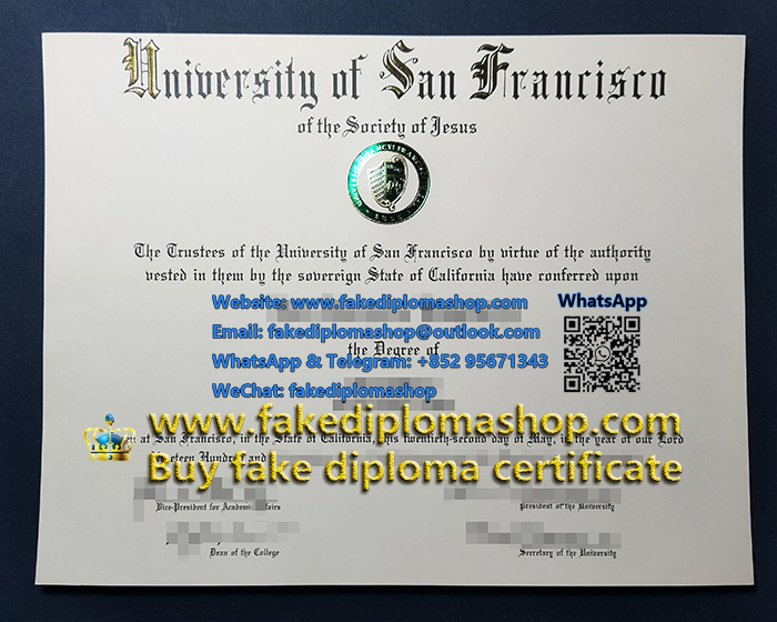 University of San Francisco diploma, USF diploma