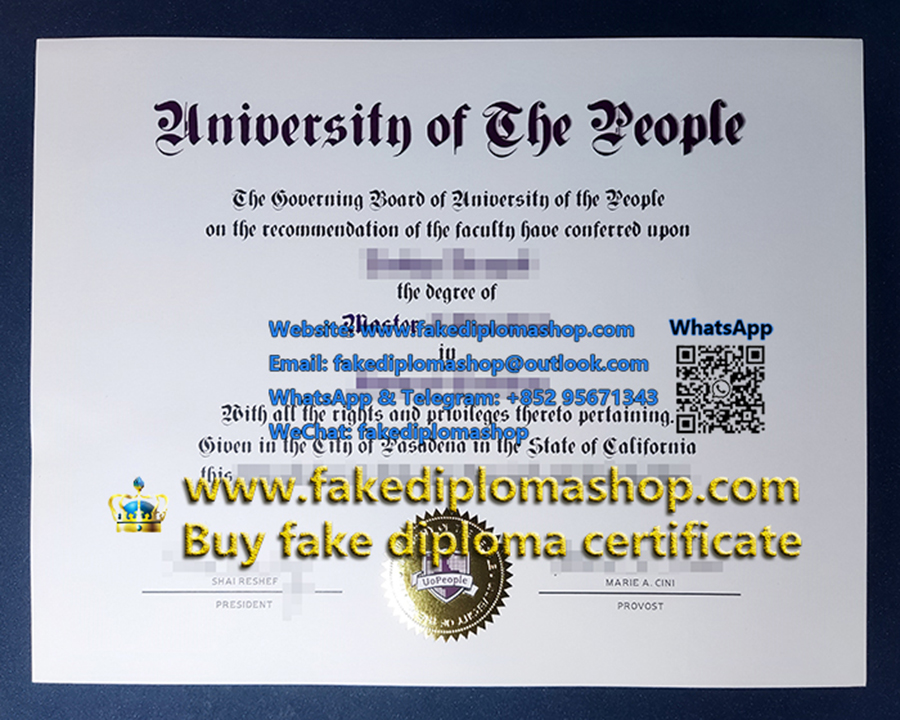 University of the People Master diploma
