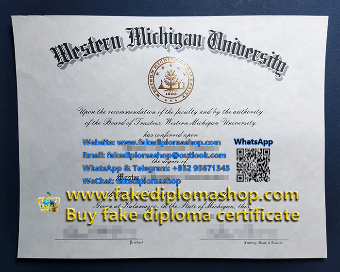WMU degree of Master, Western Michigan University diploma